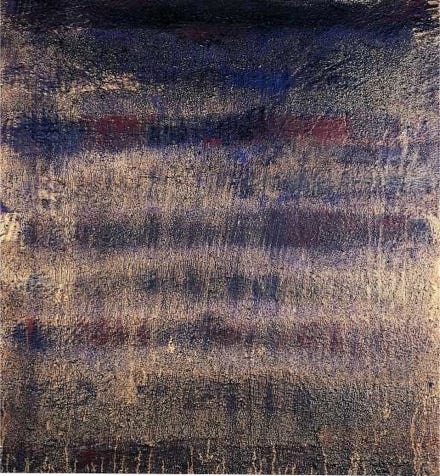 Pathos und Subtilität gold • 1998 110 × 129 cm • Öl, Kupfer auf Leinwand