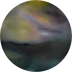 "Blink and you will miss it.”, Öl auf Leinwand, Tondo